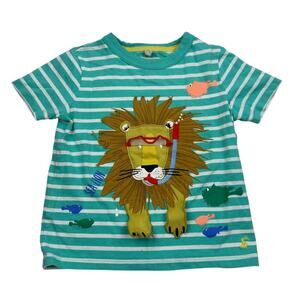 Little Joules Lion Patch Stripe Short Sleeve Crew Neck Novelty Boys Tshirt 5
